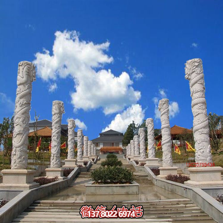 漢白玉龍柱石雕，傳承中華園林文化精髓