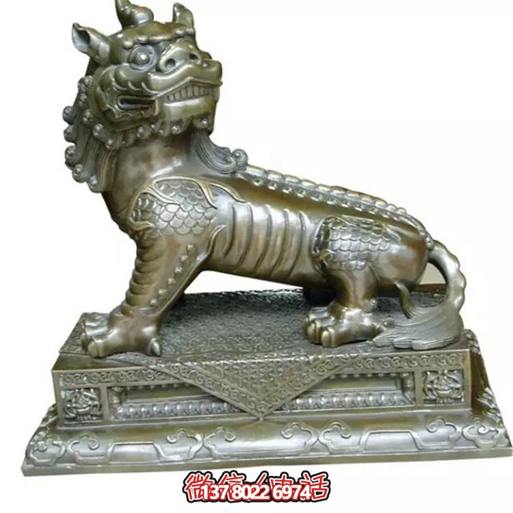 小型不銹鋼神麒麟雕塑，裝點庭院