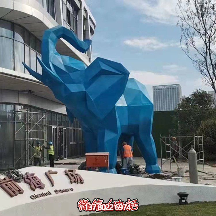 幾何雕塑大象，裝點(diǎn)商場、戶外廣場