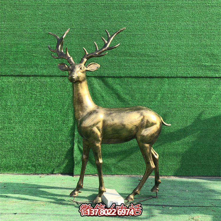 玻璃鋼仿銅鹿，梅花鹿