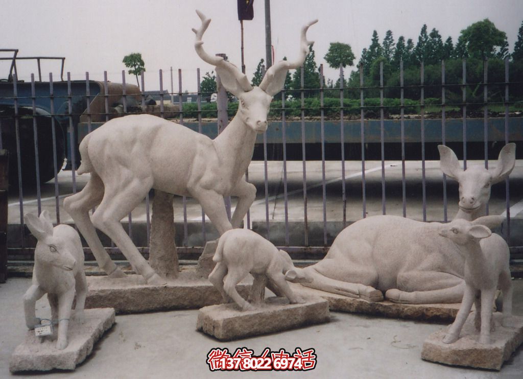 石材景觀動(dòng)物雕塑——梅花鹿