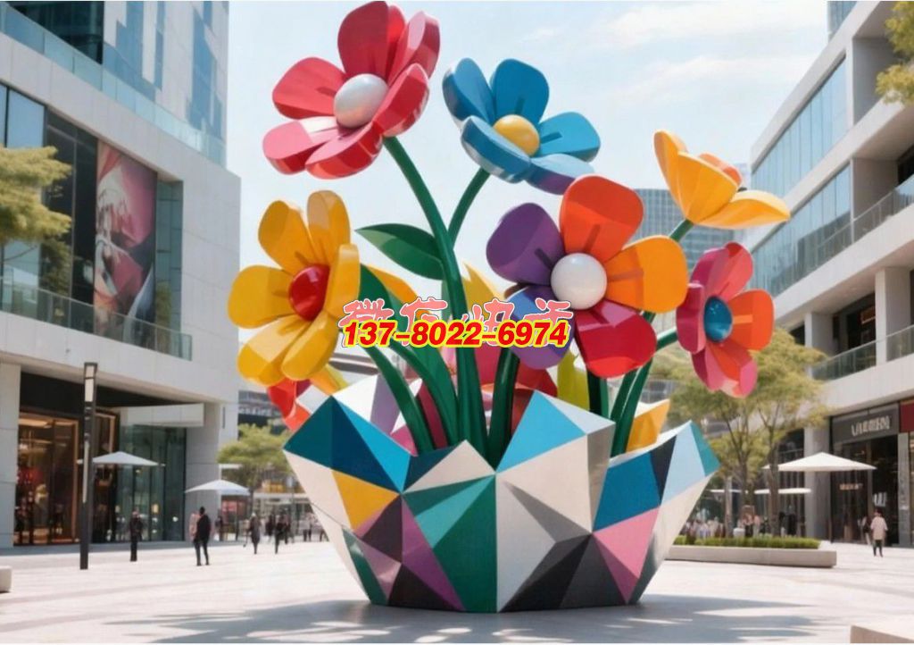 《綻城?綺夢花簇》：都市園林里的不銹鋼景觀，盛綻彩色花束織就鮮活日常